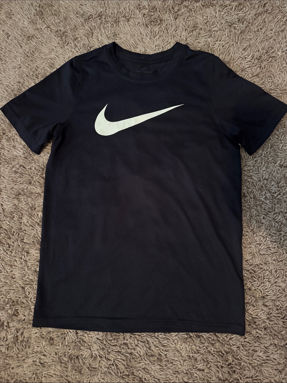 Nike Black T-Shirt with White Swoosh Logo